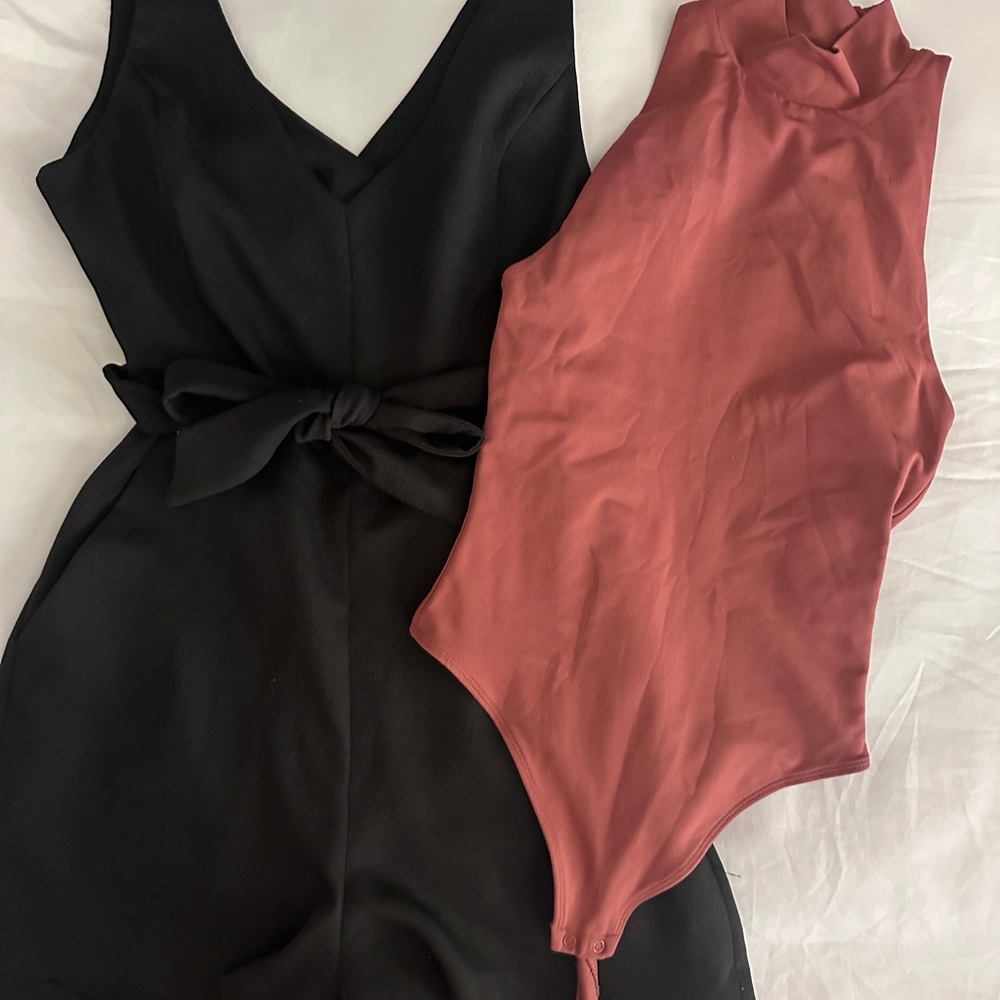ARITZIA BUNDLE Wilfred Black Romper and Bodysuit